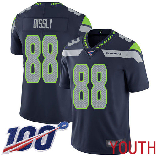 Seattle Seahawks Limited Navy Blue Youth Will Dissly Home Jersey NFL Football 88 100th Season Vapor Untouchable